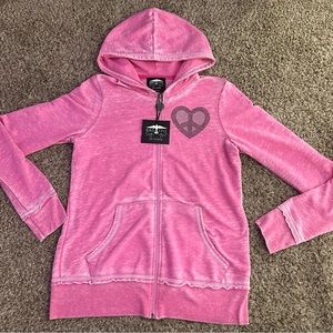 bird & vine zip up jacket with swarovski crystals